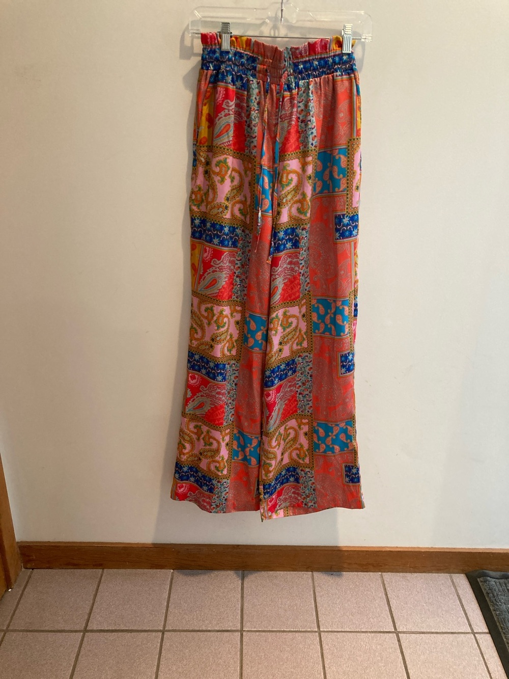 Free People Multicolor Patchwork Wide Leg Pants